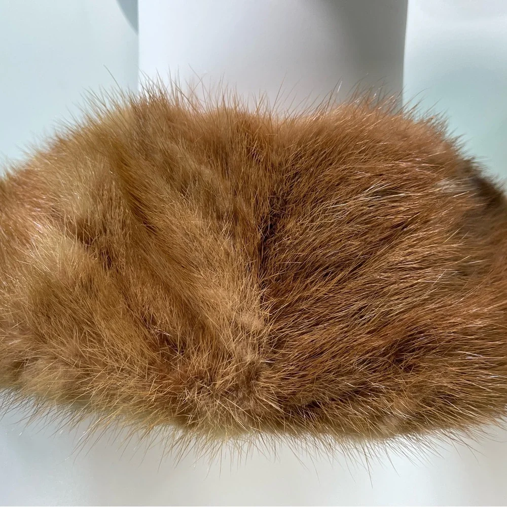 Vtg Natural Fur Attachable Collard‎ Light Brown
